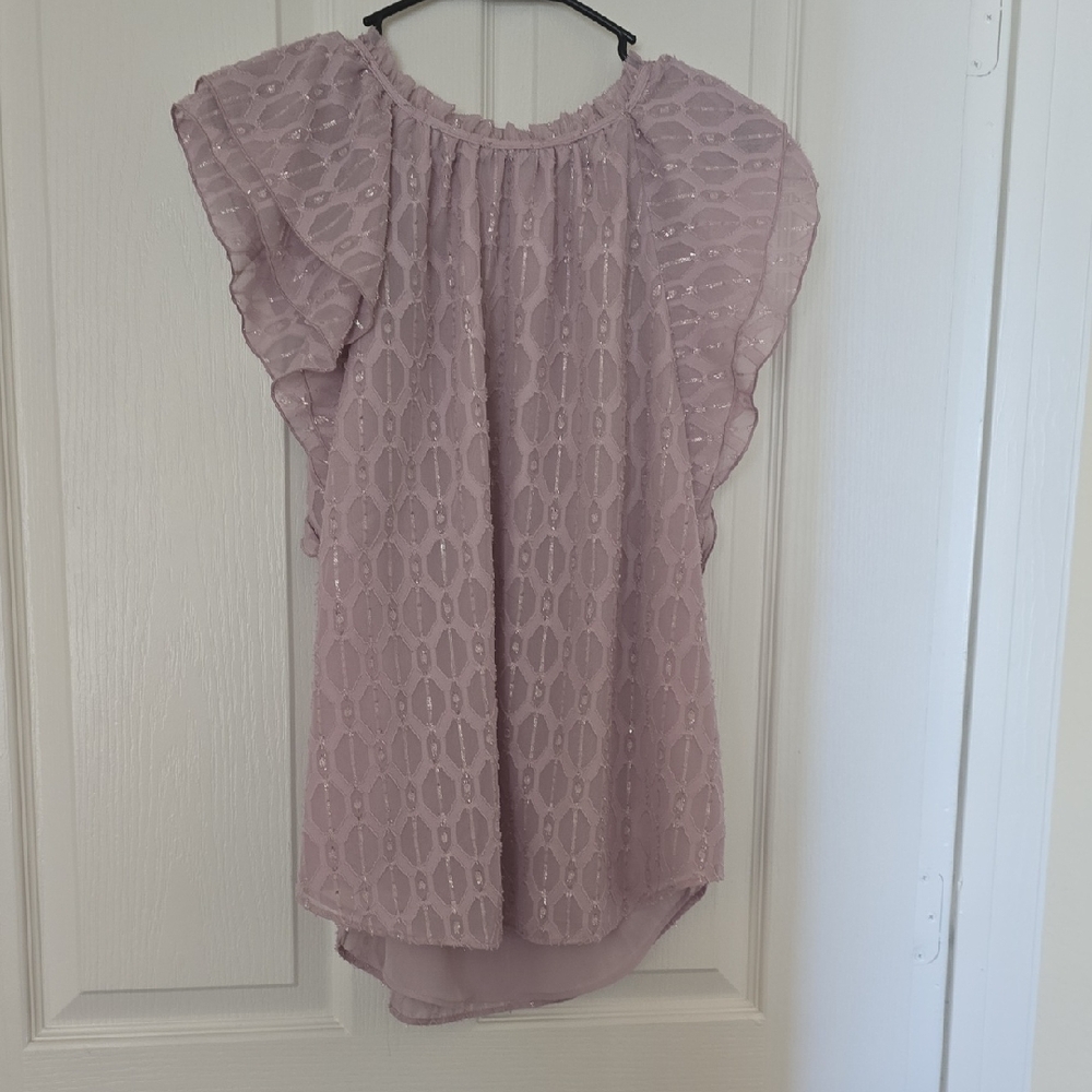 LOFT Mauve Lace Blouse